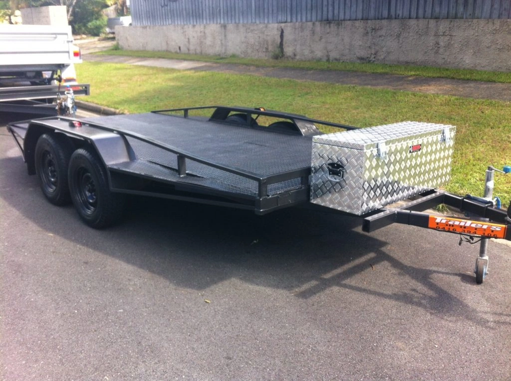 Car Trailer with side rails and box
