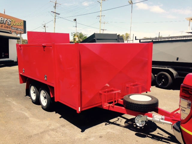 8x5x4 Mower Trailer, Ramp, Side Boxes