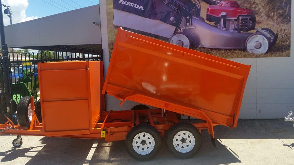 8x5 Hydraulic Tipper Mower Trailer